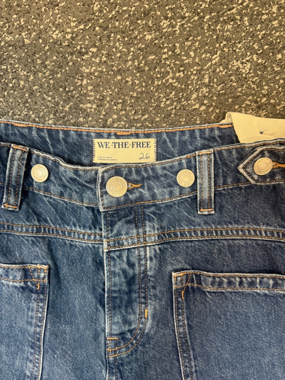 We The Free Blue Denim Wide Leg Jeans